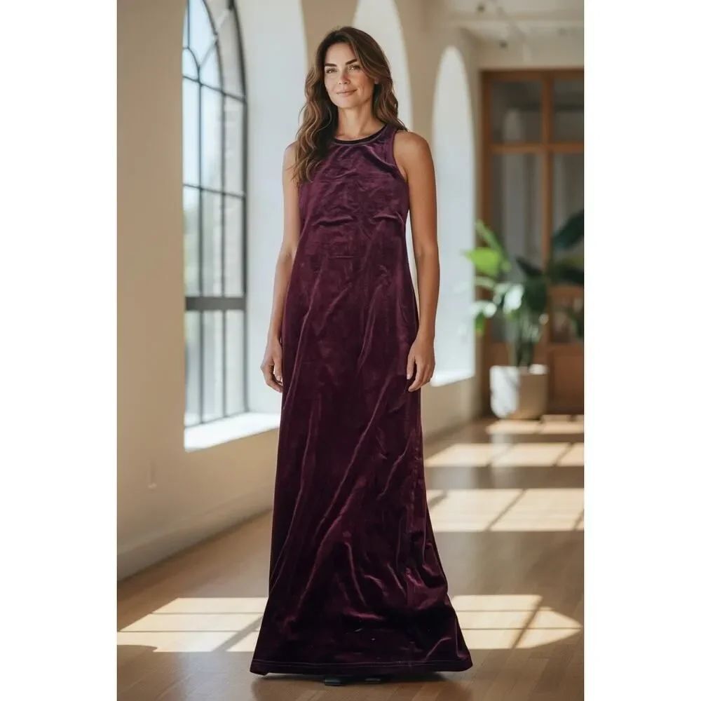 MINKPINK burgundy velvet maxi dress, size xs